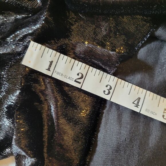 LUSH Black Textured Shiney Shimmer Halter backless Romper S - Picture 12 of 13